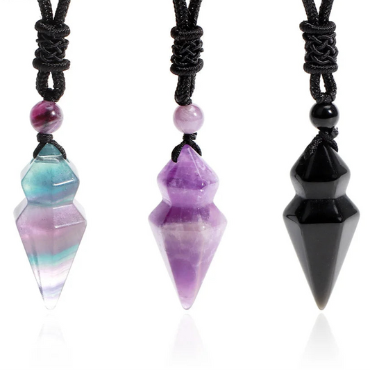 🔮 RareMagics “Soul Prism” Natural Stone Pendant Necklace