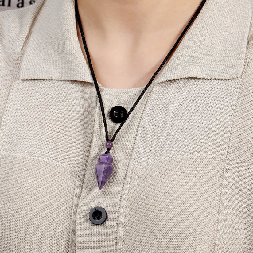 🔮 RareMagics “Soul Prism” Natural Stone Pendant Necklace