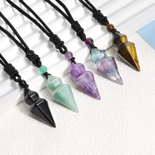 🔮 RareMagics “Soul Prism” Natural Stone Pendant Necklace