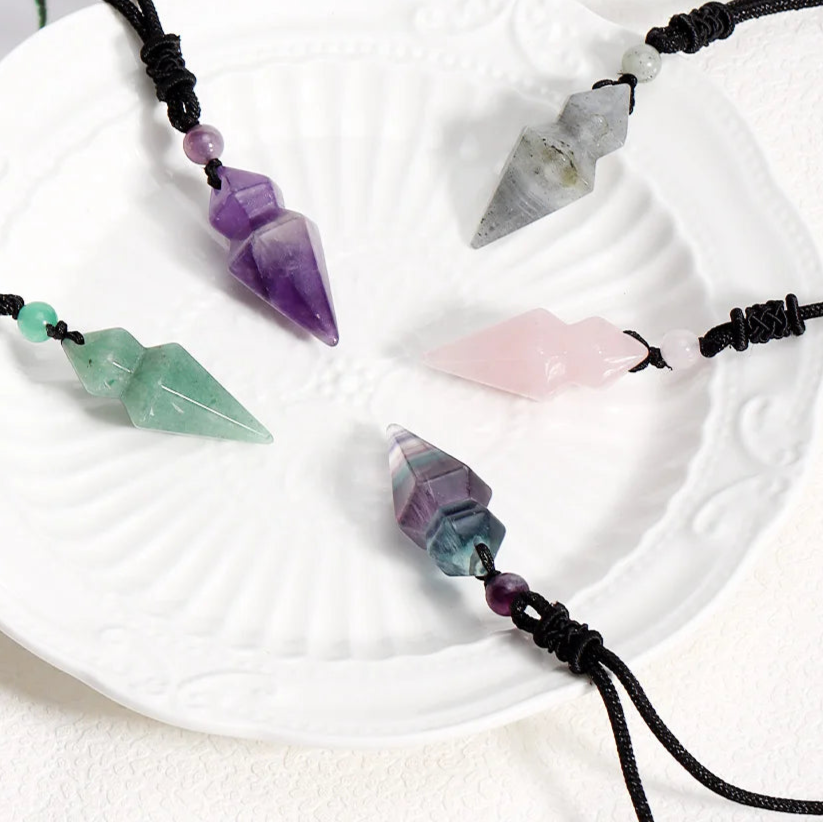 🔮 RareMagics “Soul Prism” Natural Stone Pendant Necklace
